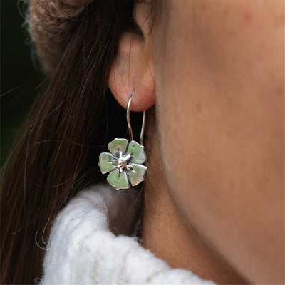 Boucles d'Oreilles Rosée du Matin avec Crochets en Argent