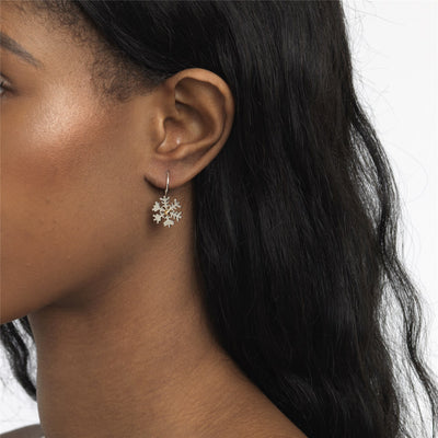 Schneeflocken mit Silber Ohrhaken