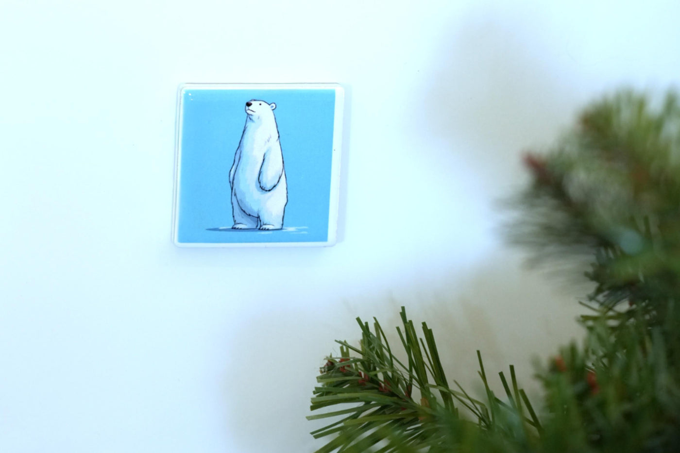 Bianco der Polarbär mit Magnet