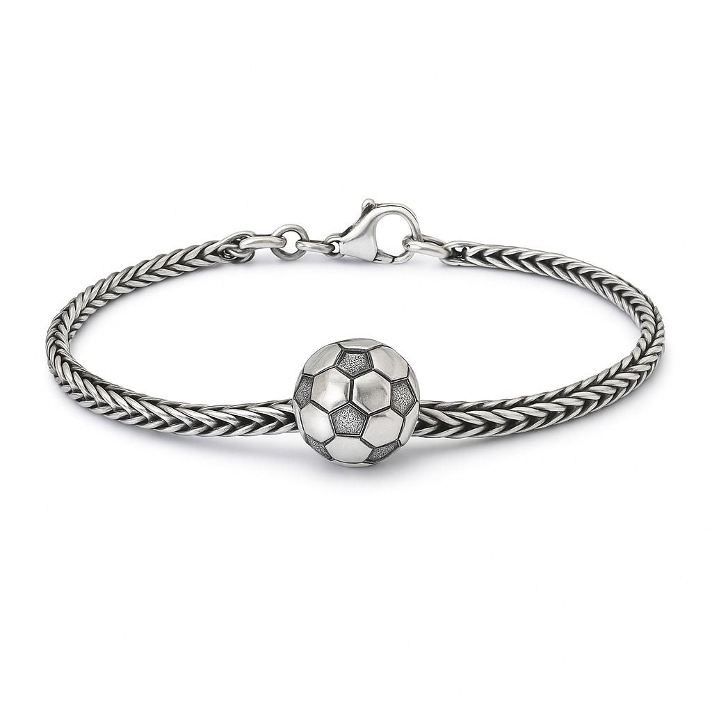 Bracelet Argent Passion Football avec Fermoir Classique