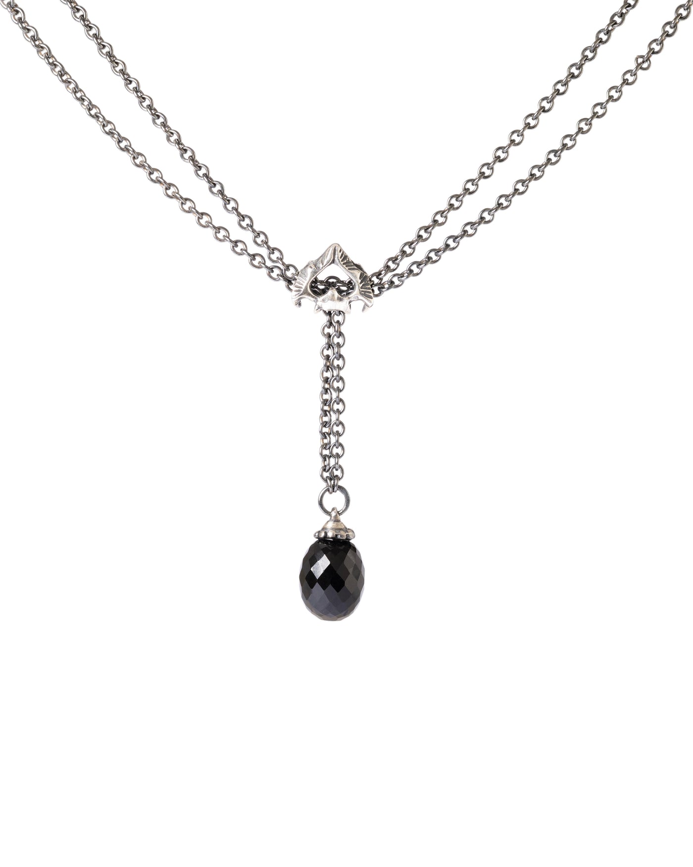 Mitternachtsflügel Halskette Set, Silber + Onyx