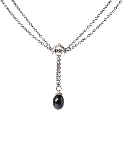 Mitternachtsflügel Halskette Set, Silber + Onyx