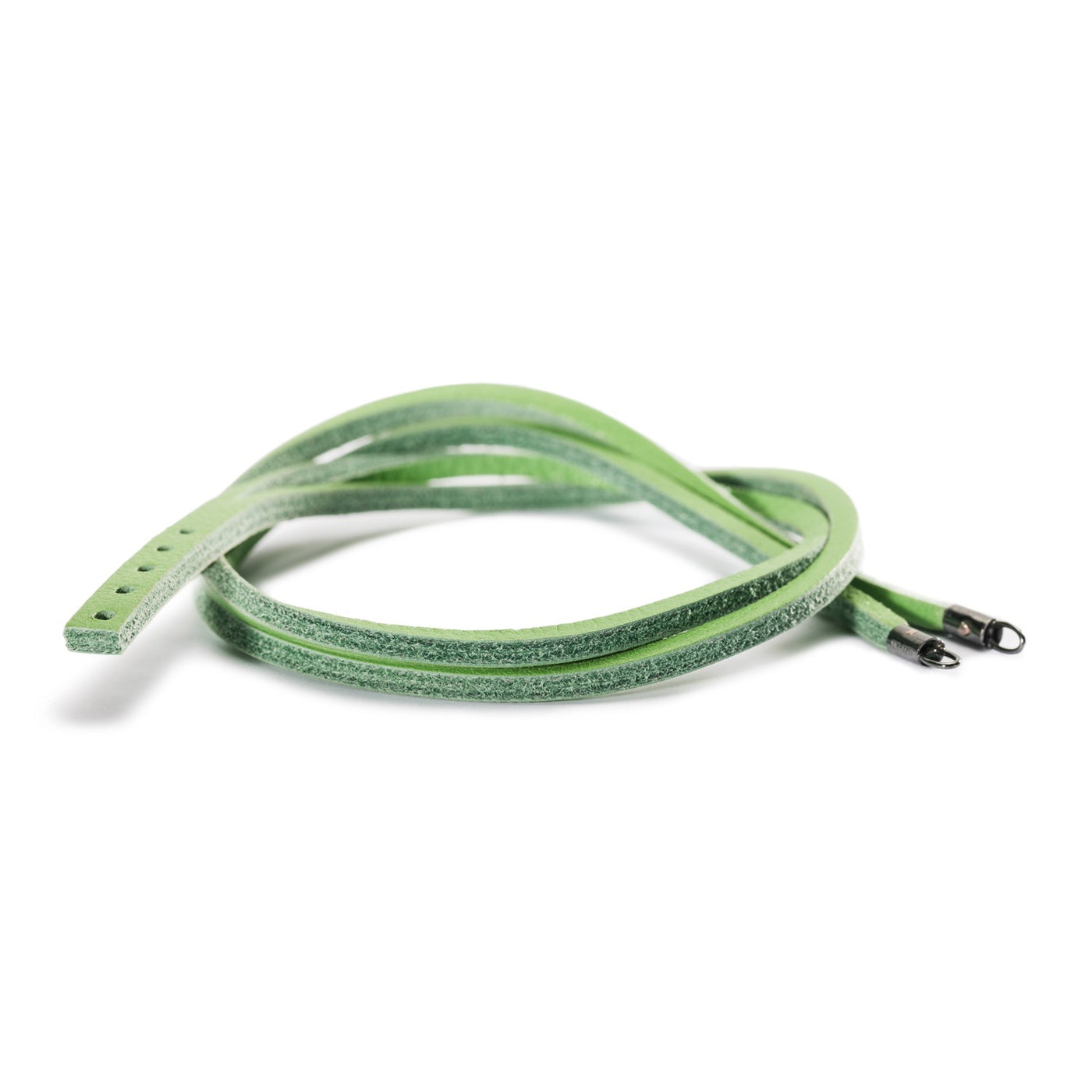 Bracelet en Cuir Vert/Argent
