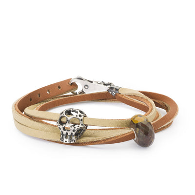 Bracelet en Cuir Brun/Beige