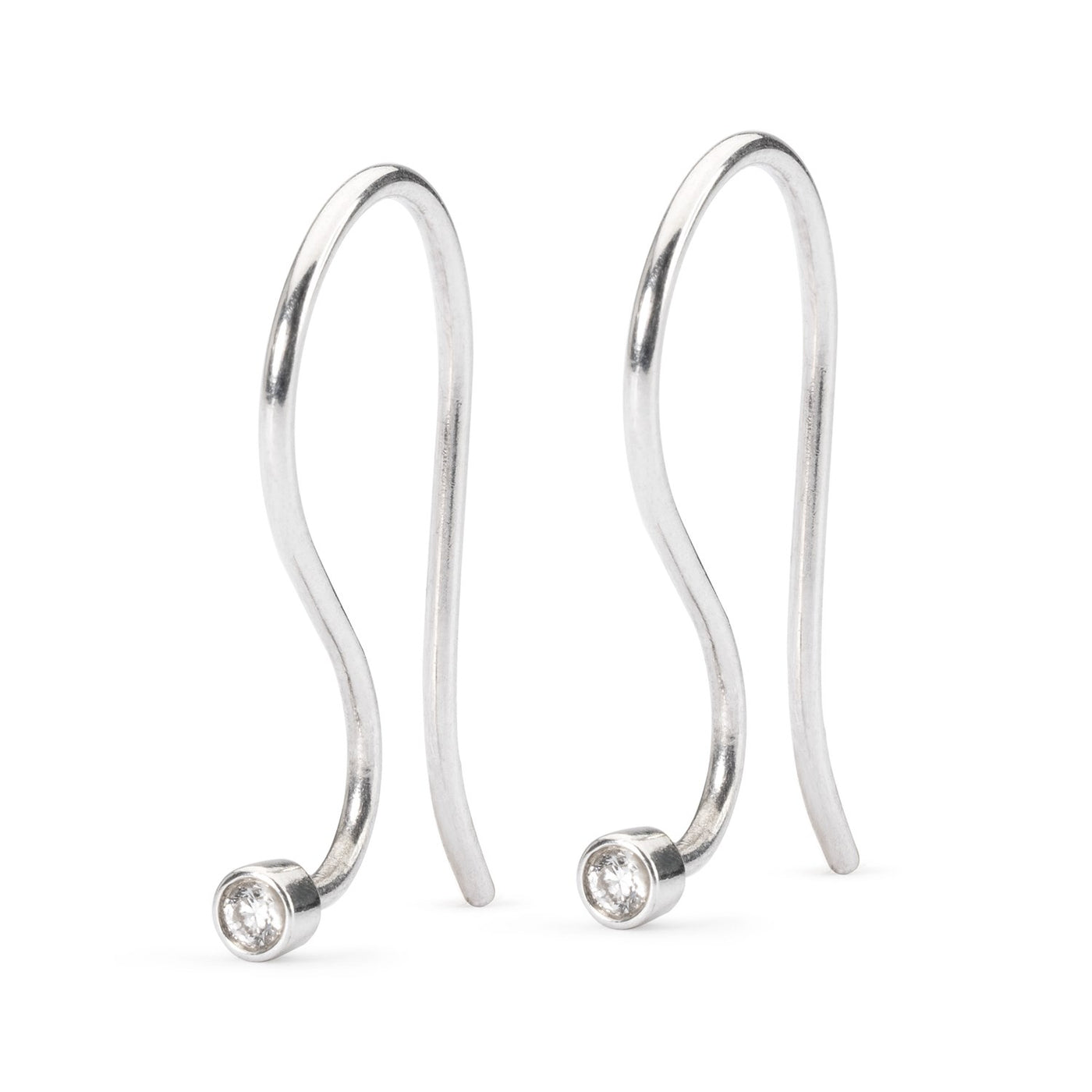 Crochets de boucles d'oreilles, argent/brillant